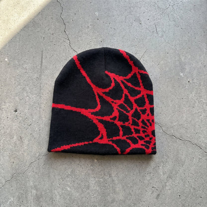 Gorro de punto con diseño de telaraña