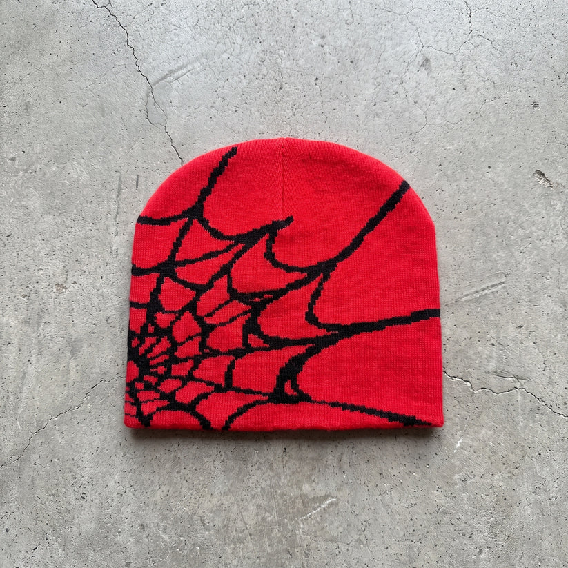 Gorro de punto con diseño de telaraña